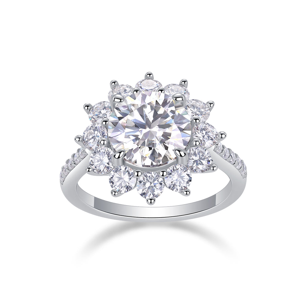 A Wedding Ring Se 3-carat Moissanite S925 Silver