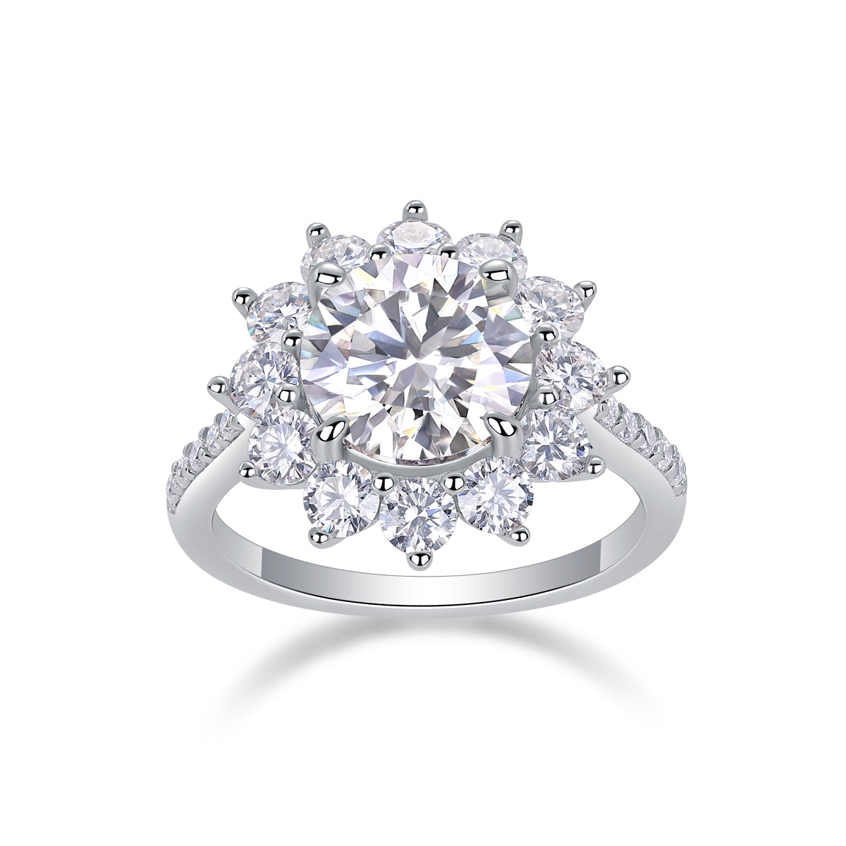 A Wedding Ring Se 3-carat Moissanite S925 Silver