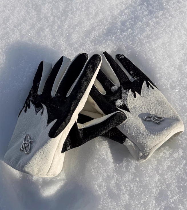 Crocodile-Grain Flame-Contrast Sheepskin Gloves For Winter