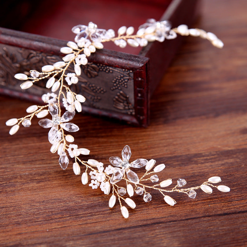 White Pearl Plate Hair Band Wedding