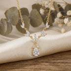 925 Sterling Silver  Marquise and Pear Cut Floral Teardrop