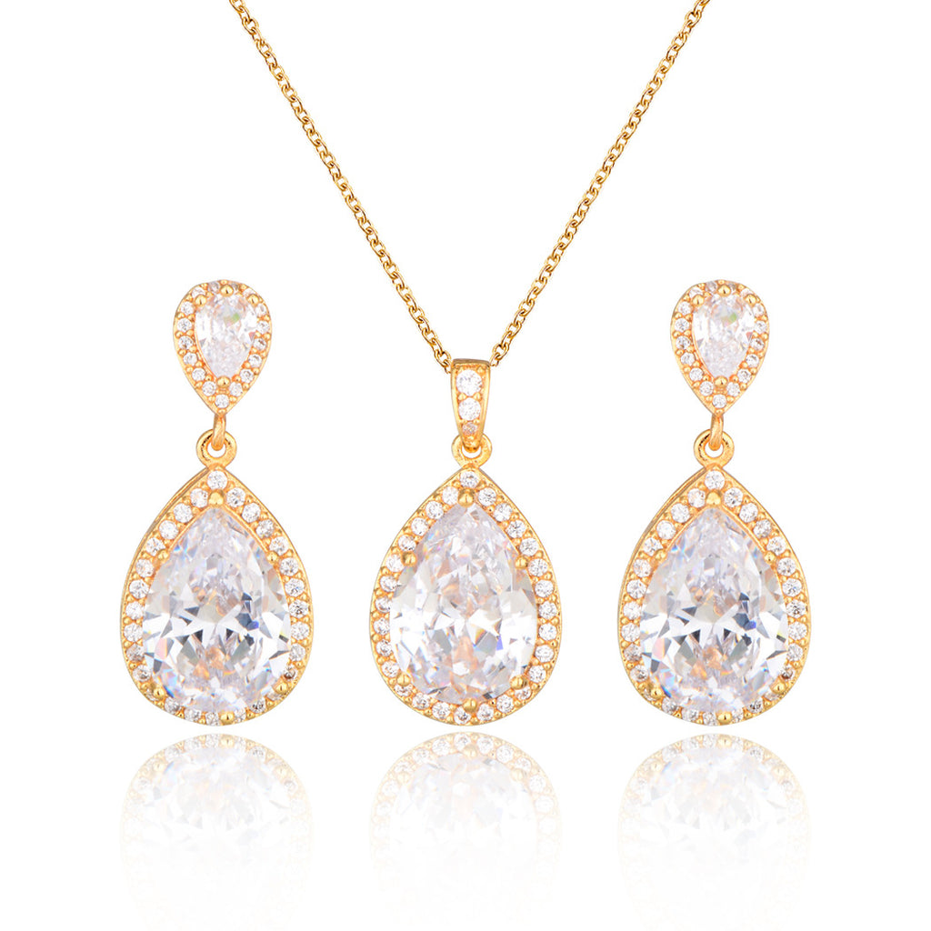 Necklace Eardrops Suit Bride Wedding Jewelry