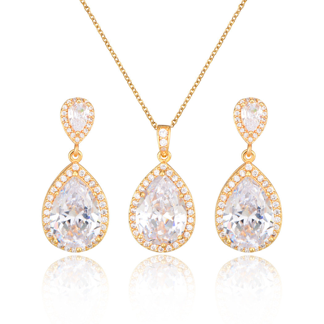 Necklace Eardrops Suit Bride Wedding Jewelry