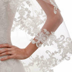 Veil White Ivory Embroidery Applique Double Rounds Comb