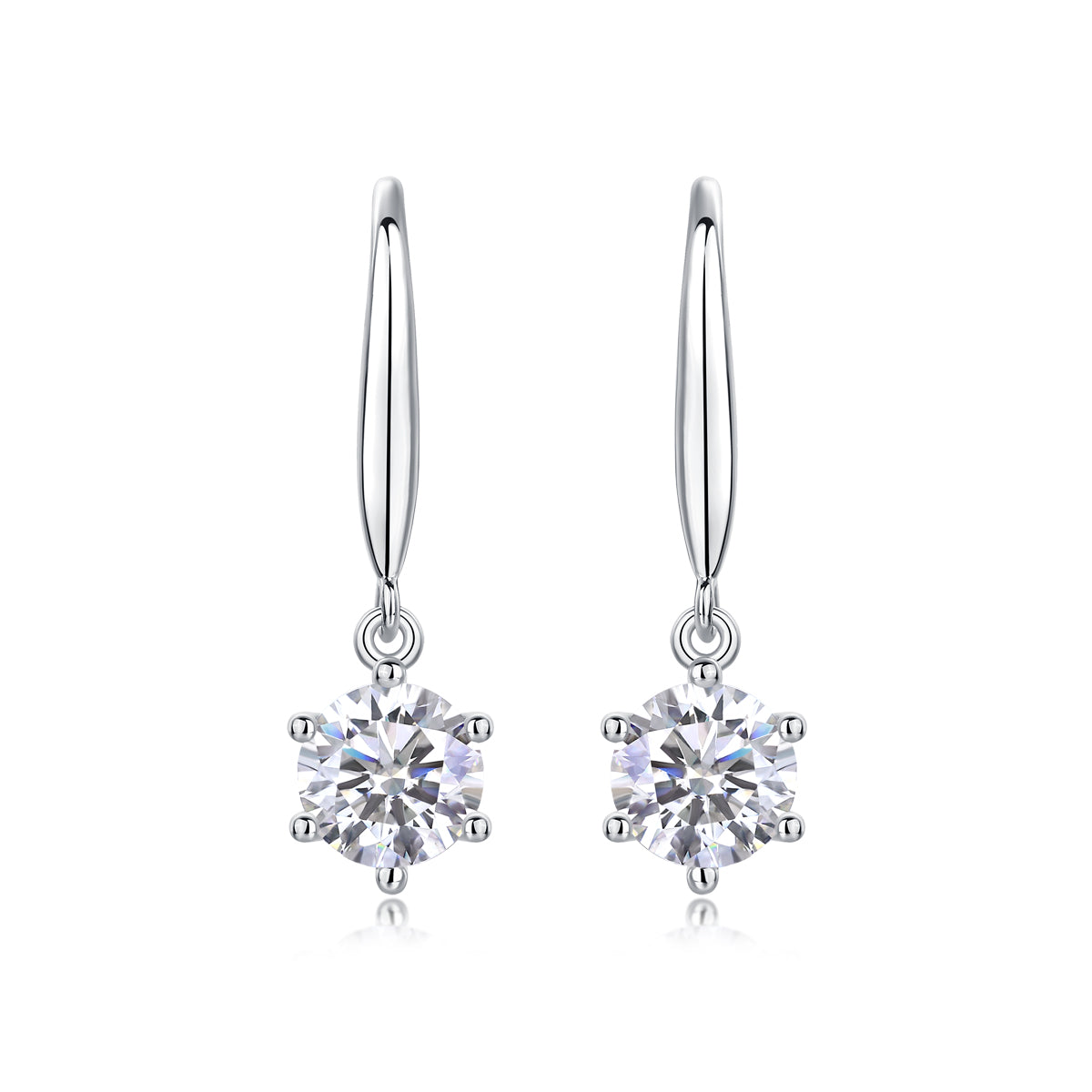 Jumping Wind - Earrings Set With 1-carat