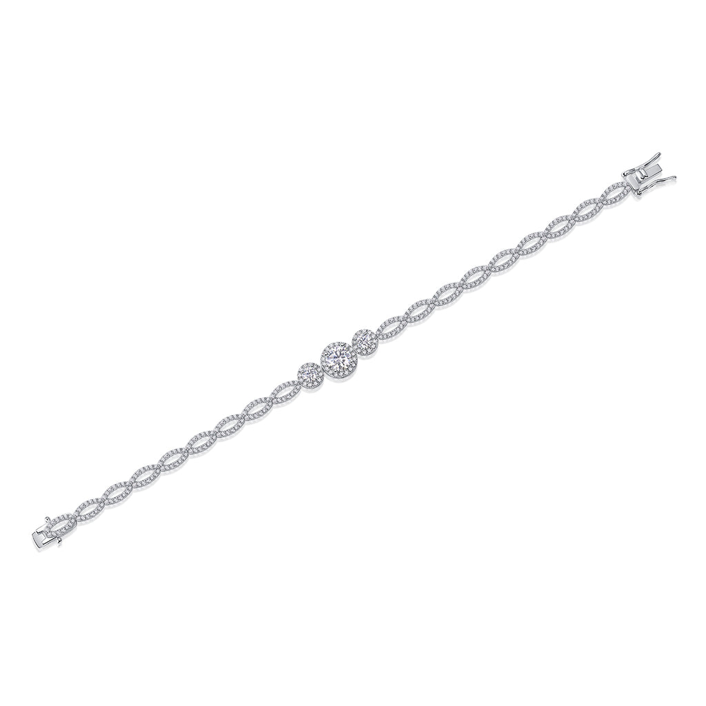 1-carat y Silver Bracelet Set Moissanite, S925 Silver