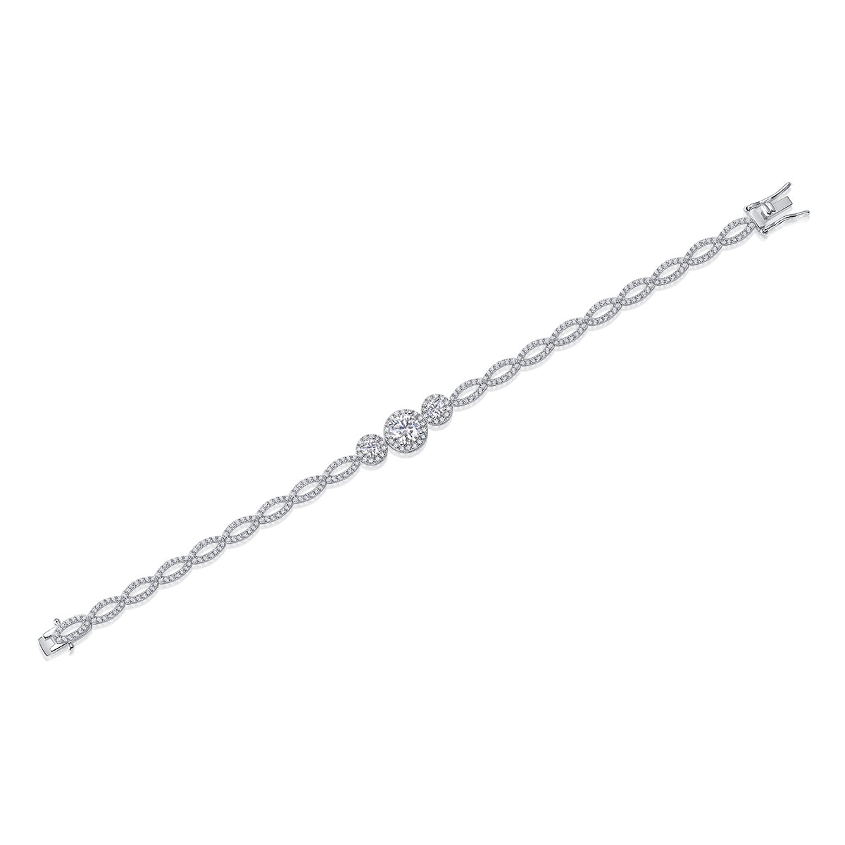 1-carat y Silver Bracelet Set Moissanite, S925 Silver
