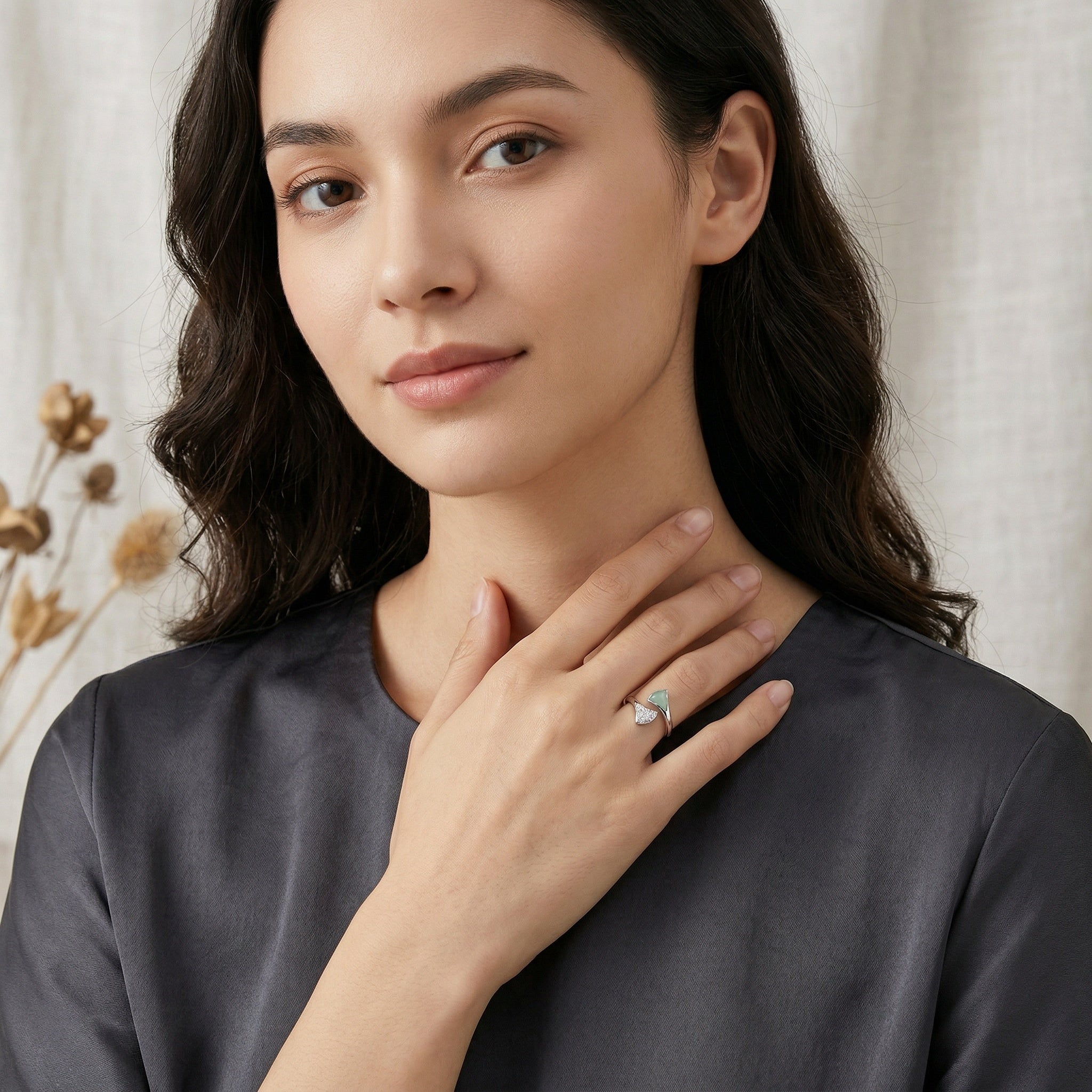 925 Sterling Silver Elegant Silver Bypass Ring