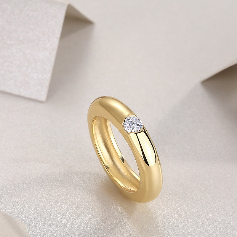 Light Luxury Jewelry Silver Ring Set