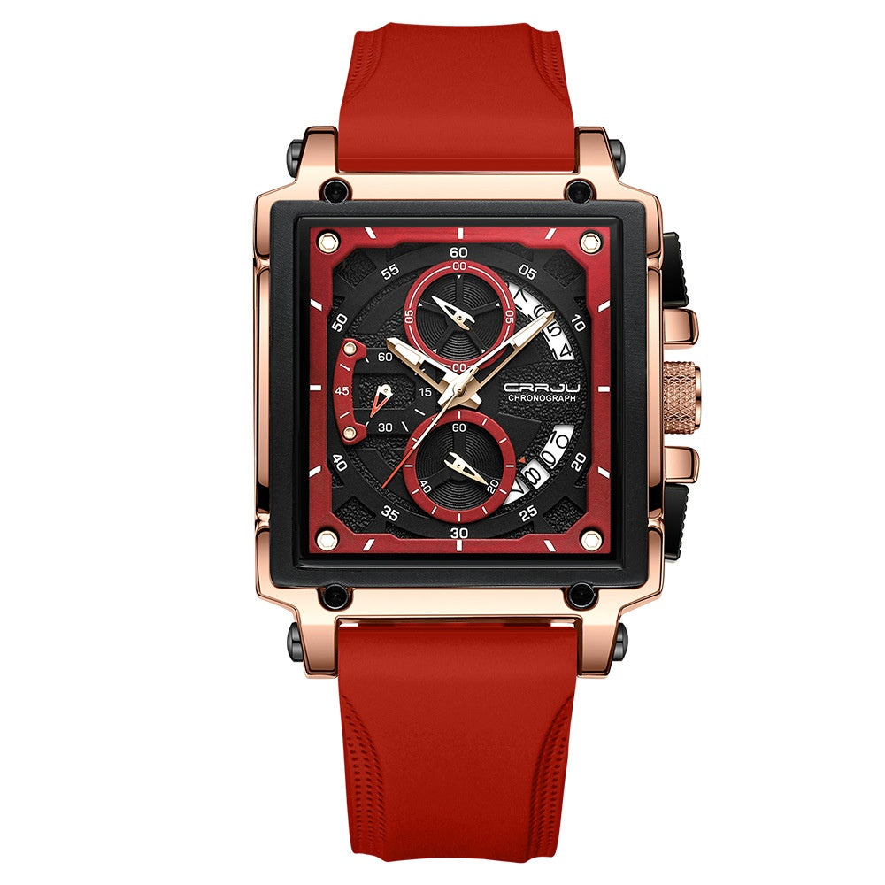 Simple Business Tape Mens Calendar Watch