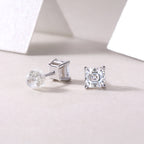 S925 Silver And Platinum-plated Stud Earrings,