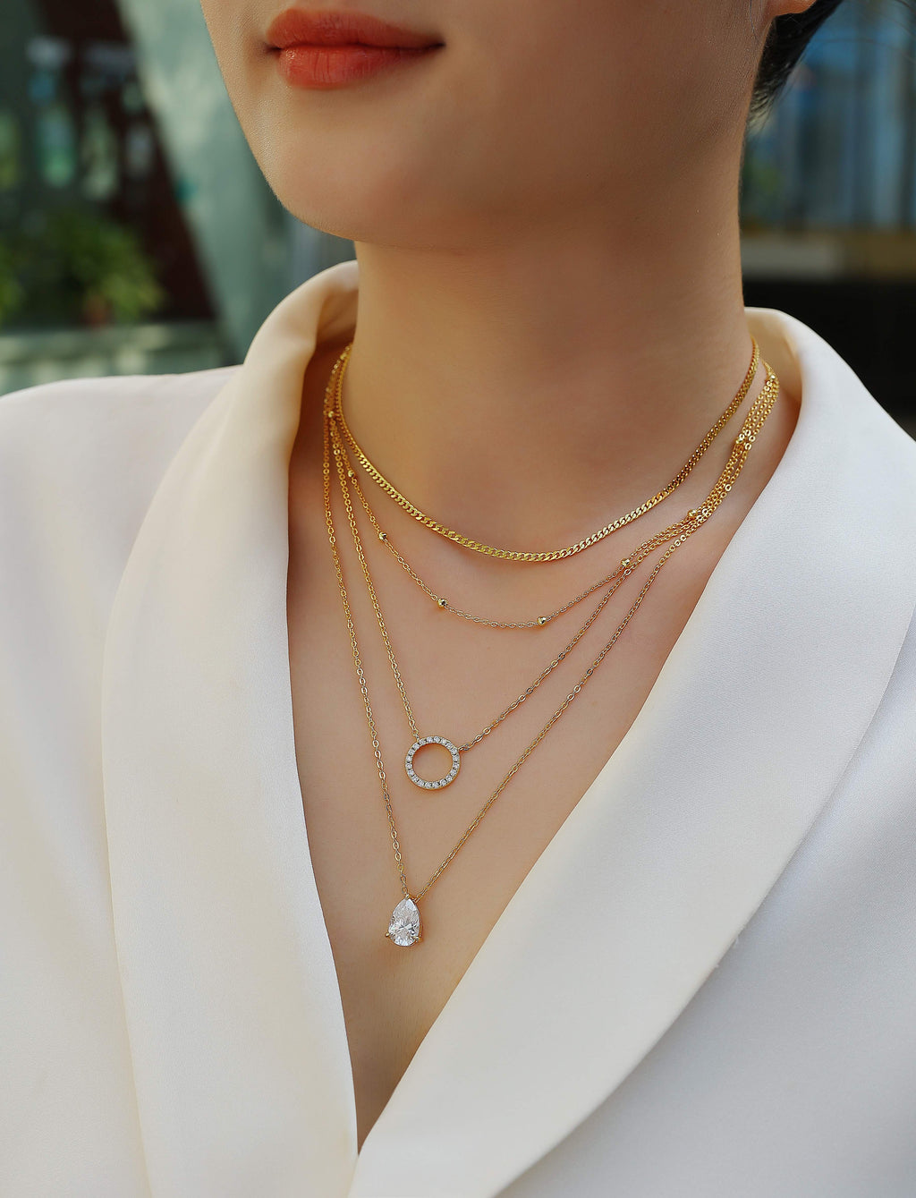 Silver Pendant Necklace, Collar Chain,