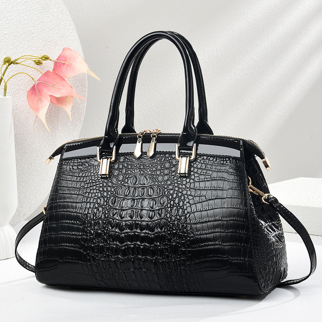 Patent Leather Large-Capacity Commuter Handbag