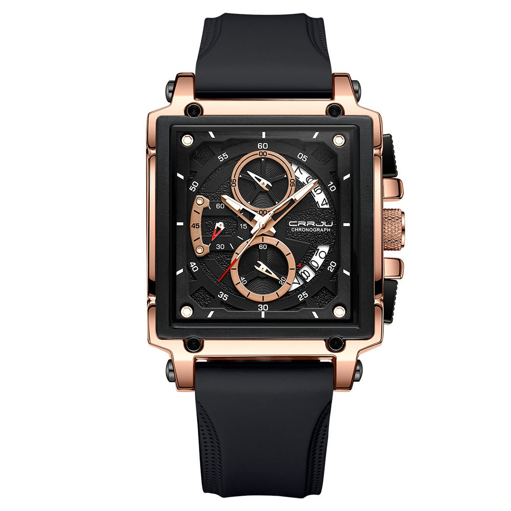 Simple Business Tape Mens Calendar Watch