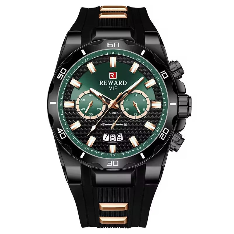 REWARD Mens Watch In Black And Gold With A Cool Design And Calendar Function