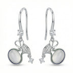 925 Sterling Silver Elegant Silver Bow Drop Earrings