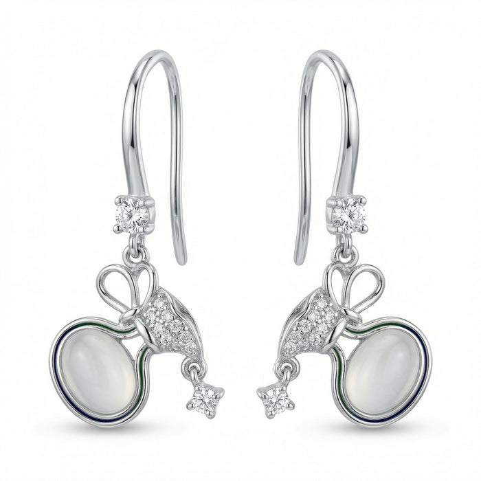 925 Sterling Silver Elegant Silver Bow Drop Earrings