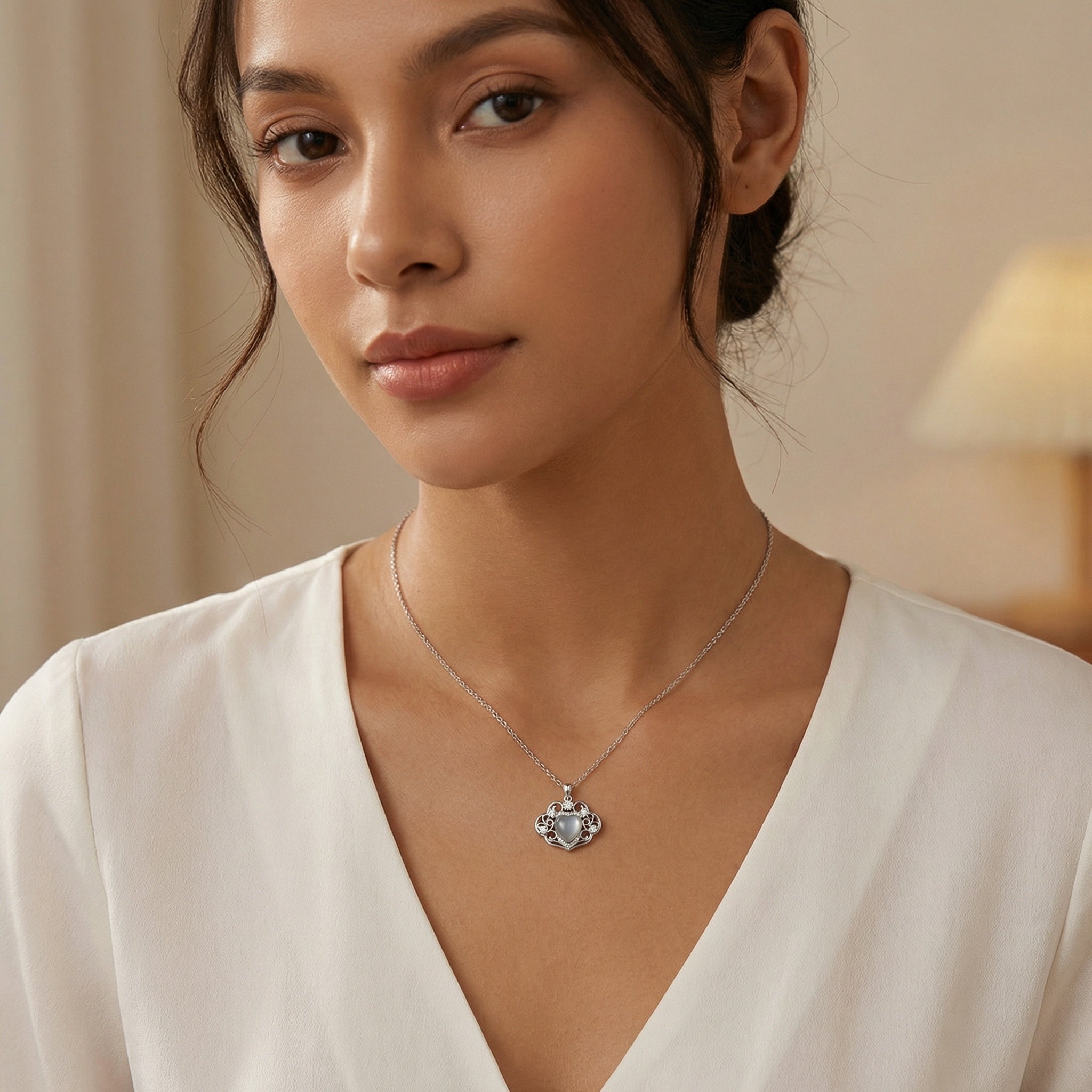 925 Sterling with Moonstone and Sparkling Accents