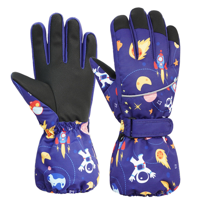Warm With Velvet Thickened Cotton Waterproof Boys And Girls Riding