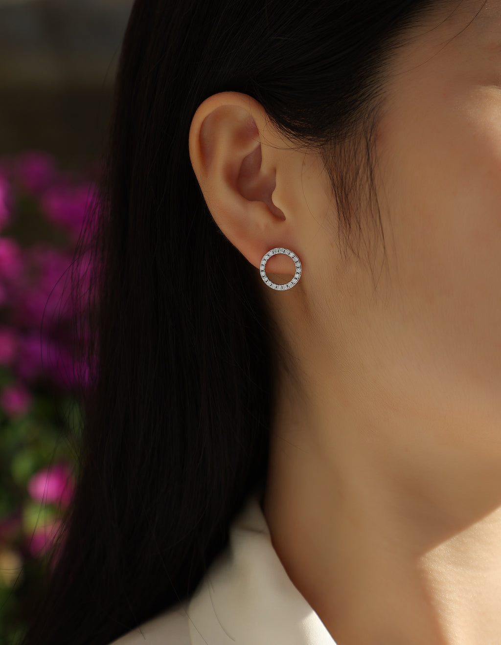 Moissanite S925 Silver And Platinum-plated Stud Earrings