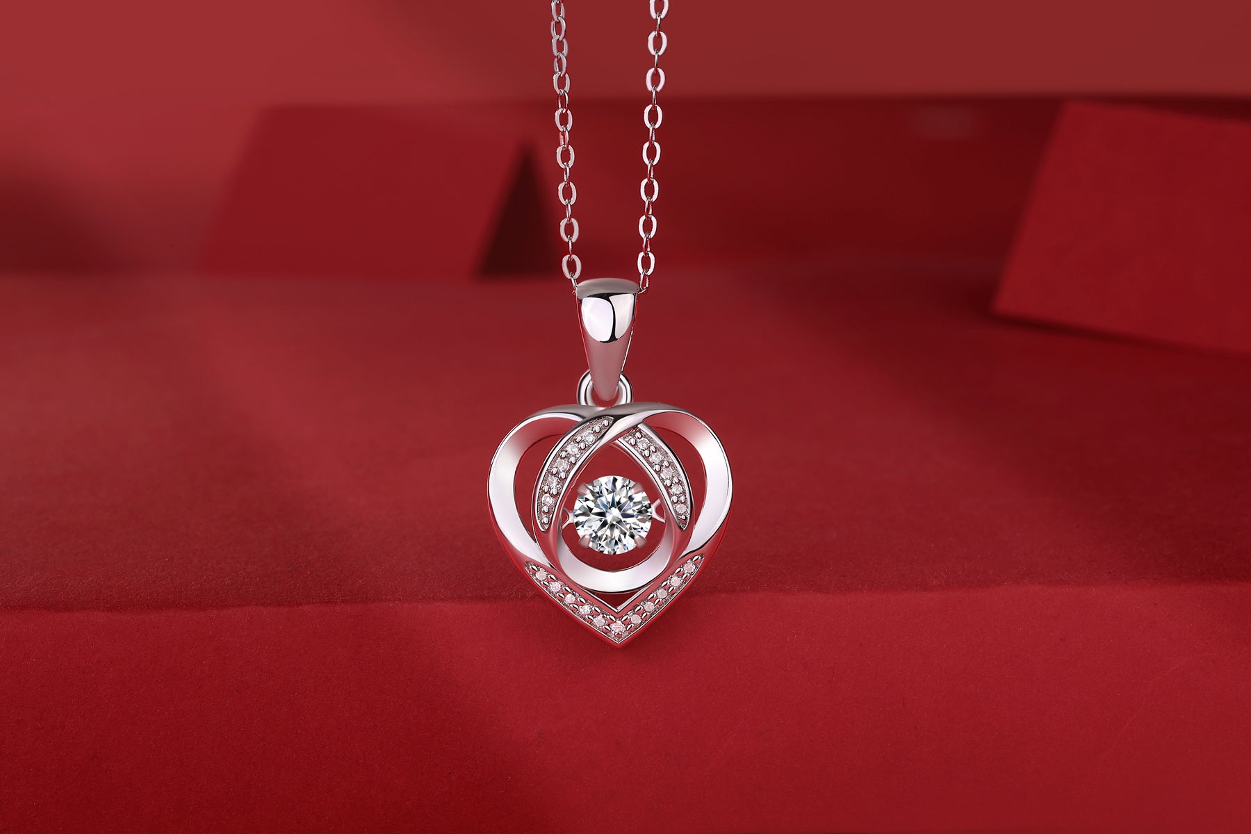 Necklace Pendant Set With Moissanite S925, Silver