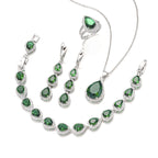 Water Drop Long Necklace Earring Ring Bracelet