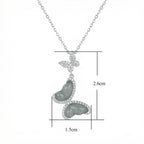 925 Sterling Silver Elegant Double Butterfly Pendant