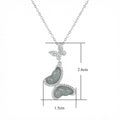 925 Sterling Silver Elegant Double Butterfly Pendant