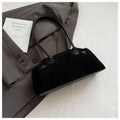 -Block Suede Velvet Hand Bag