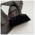 -Block Suede Velvet Hand Bag
