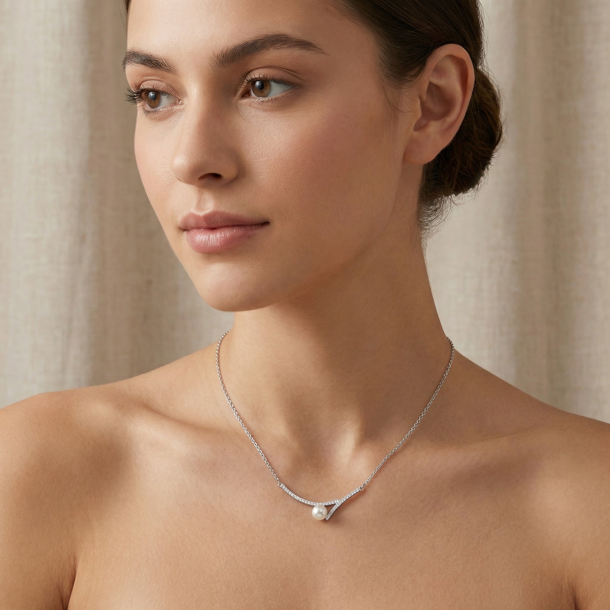 925 Sterling Silver Sterling Silver Pearl and Diamond