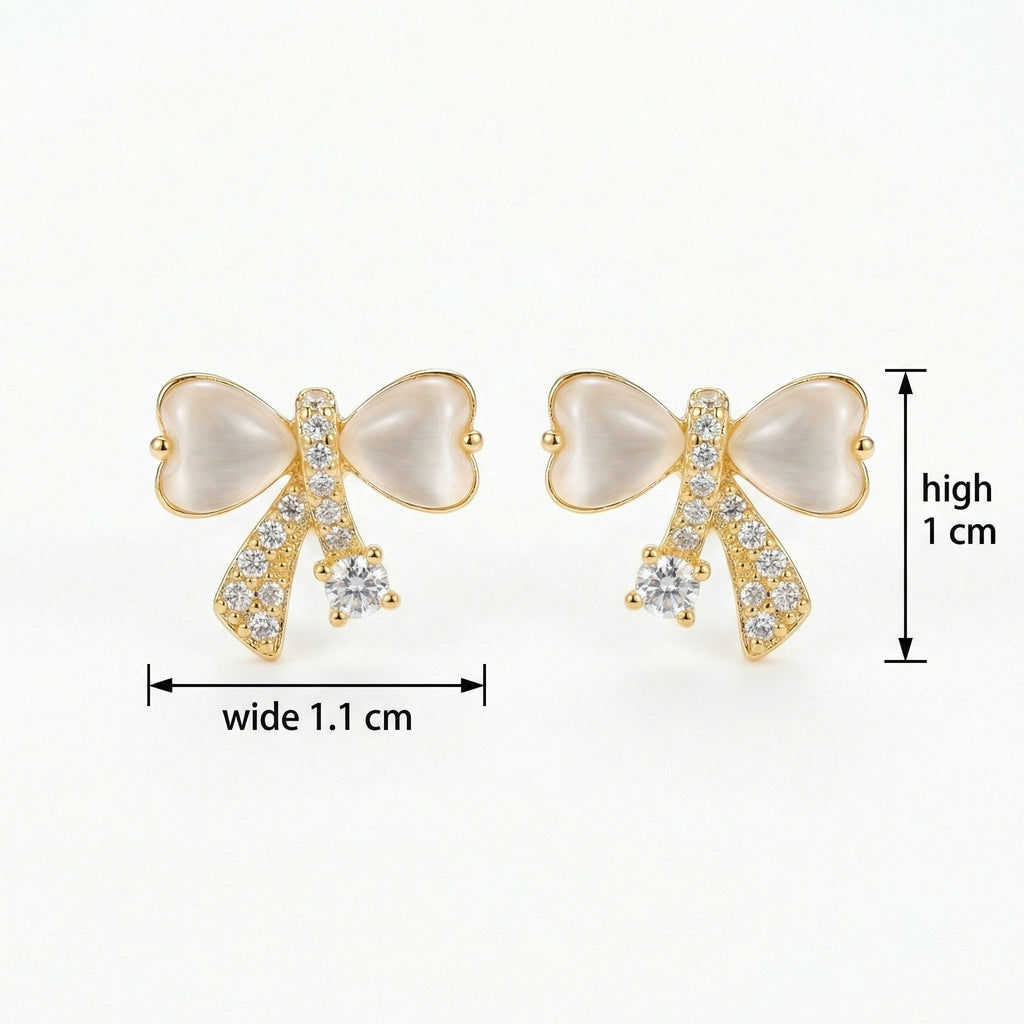925 Sterling Silver Elegant Bowknot Earrings