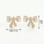 925 Sterling Silver Elegant Bowknot Earrings