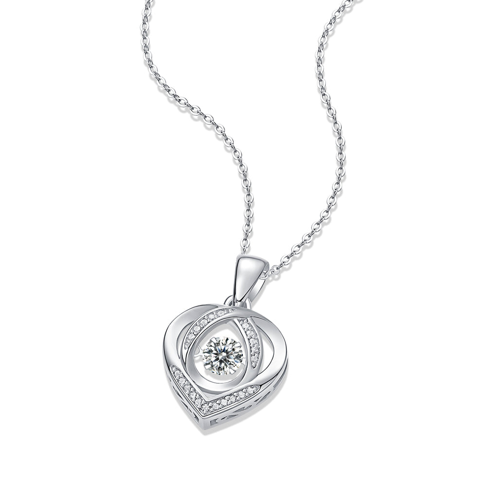 Necklace Pendant Set With Moissanite S925, Silver