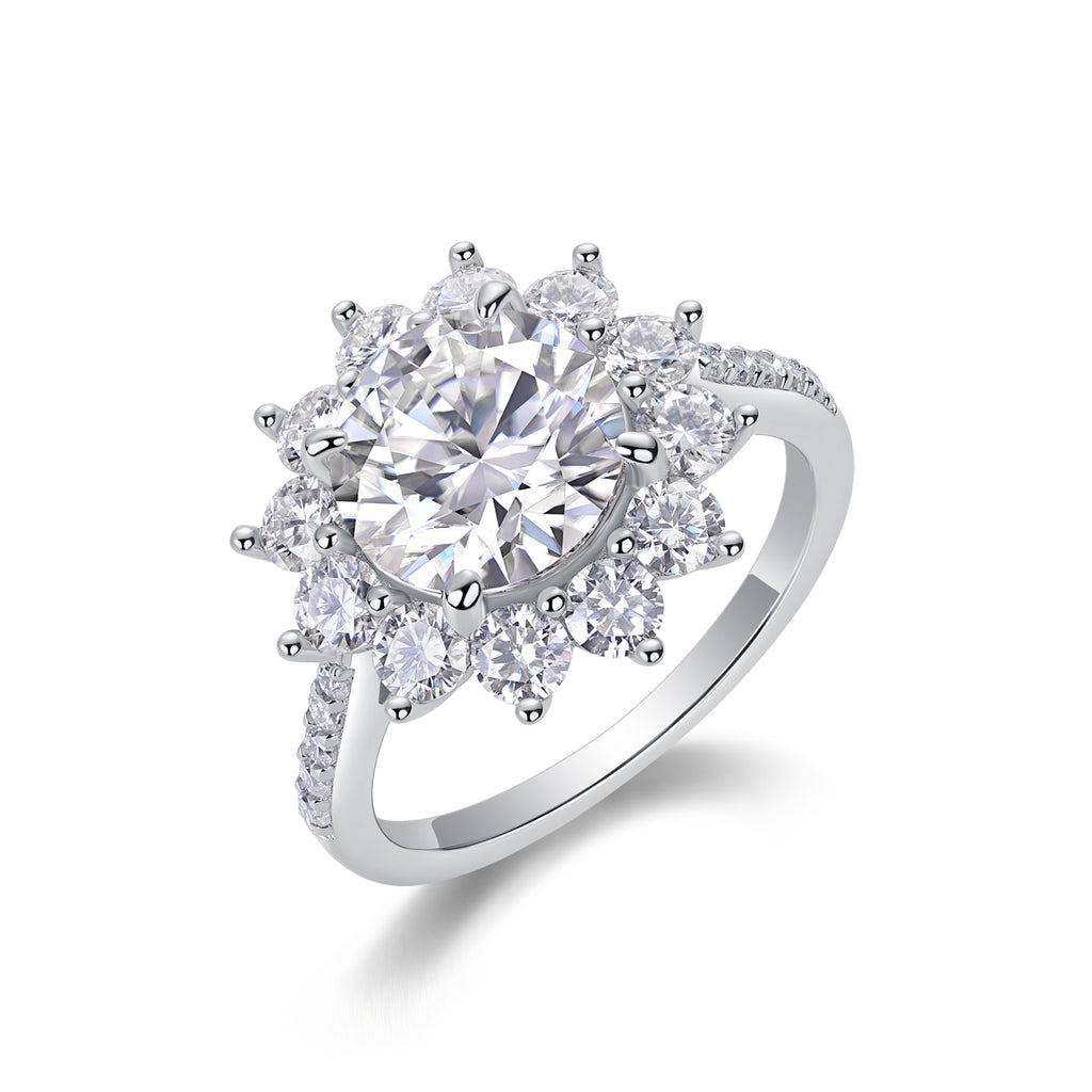 A Wedding Ring Se 3-carat Moissanite S925 Silver