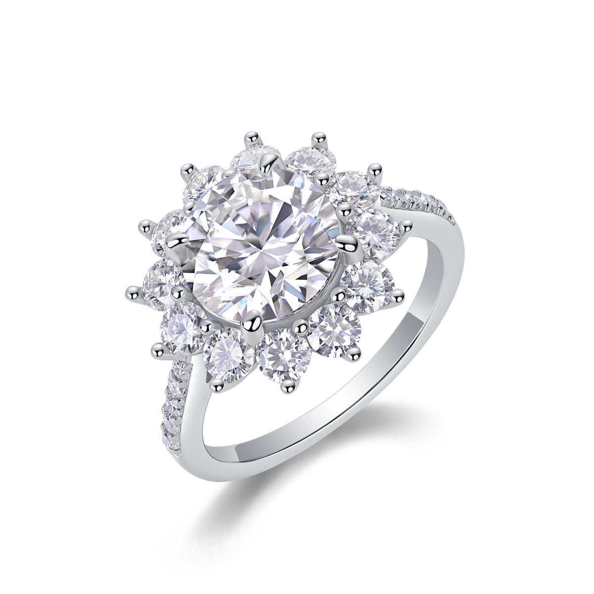 A Wedding Ring Se 3-carat Moissanite S925 Silver