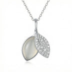 925 Sterling Silver Elegant Leaf Pendant Necklace