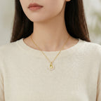 925 Sterling Silver White Jade Gourd Pendant Necklace