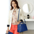 Women 4Pcs Top Handle Satchel Hobo  Leather Handbag Set