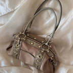 High-end Textured Underarm Bag With Studs