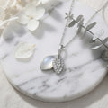925 Sterling Silver Elegant Leaf Pendant Necklace
