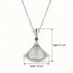 925 Sterling Silver Elegant Fan-Shaped Necklace