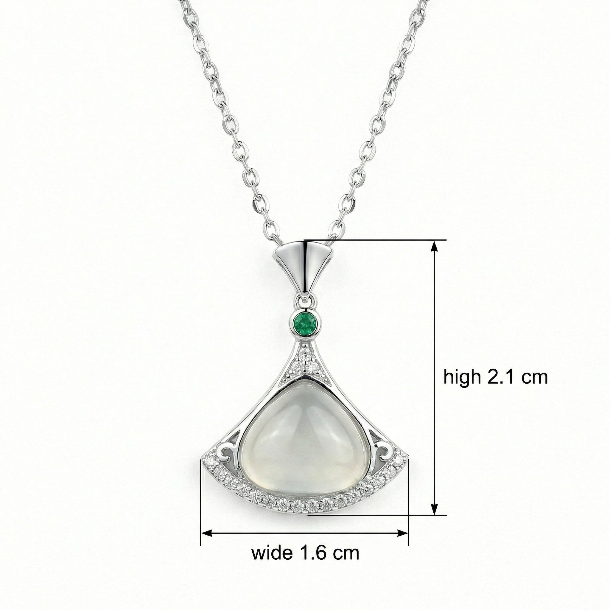 925 Sterling Silver Elegant Fan-Shaped Necklace