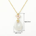 925 Sterling Silver Elegant Pink Blossom and Teardrop  Necklace