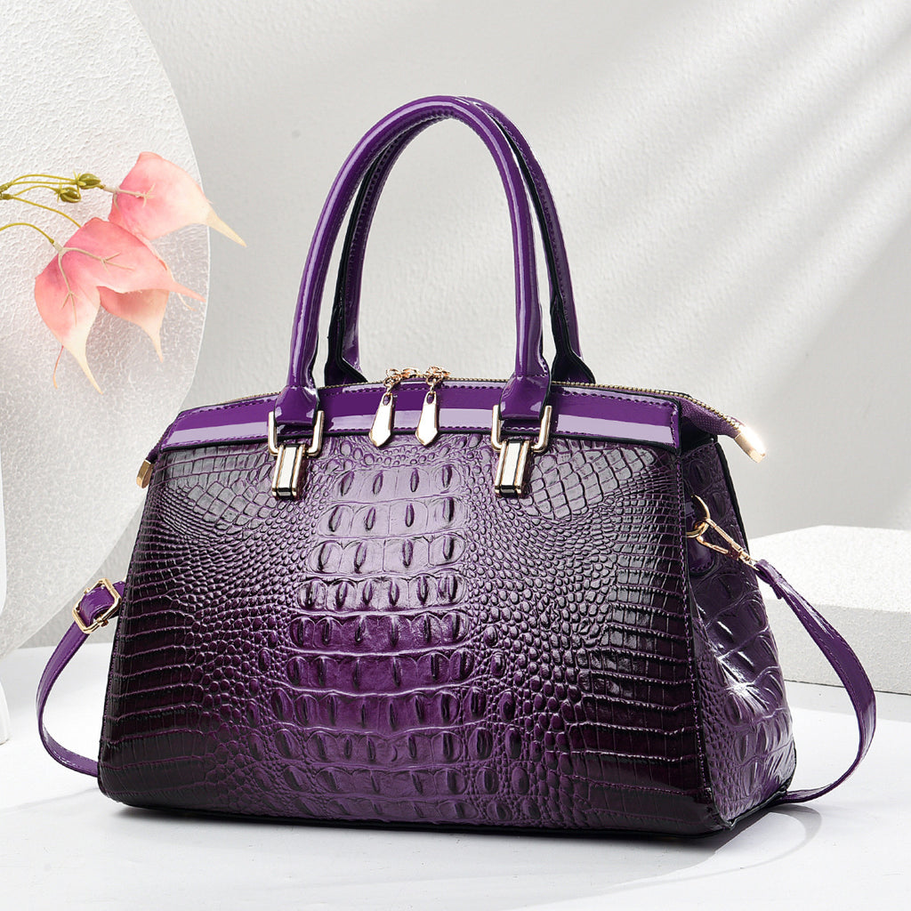 Patent Leather Large-Capacity Commuter Handbag