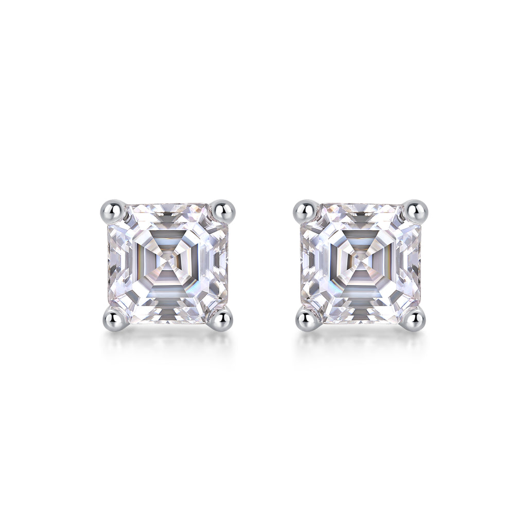 S925 Silver And Platinum-plated Stud Earrings,
