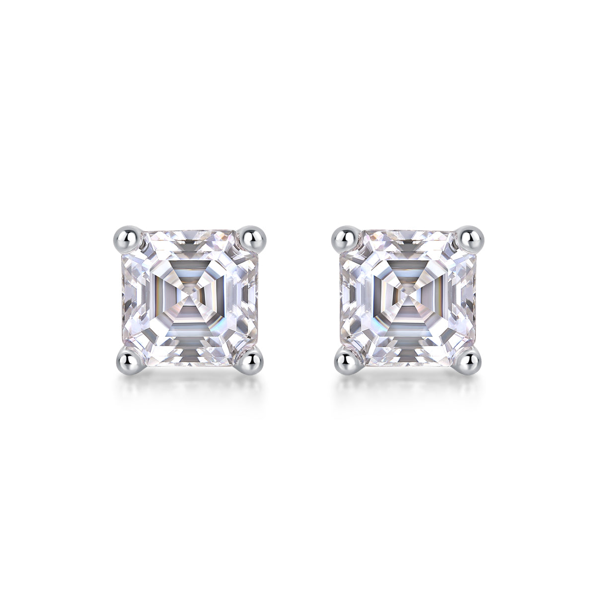 S925 Silver And Platinum-plated Stud Earrings,