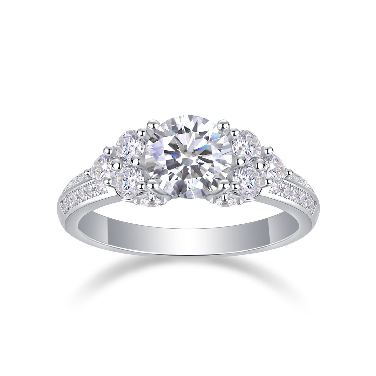 A Wedding Ring Set With 1-carat  S925 Silver