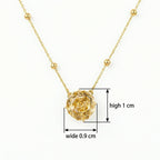 925 Sterling Silver  Hand-Carved Citrine Rose Pendant