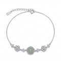 Elegant S925 Sterling Silver Sparkling Flower and Round